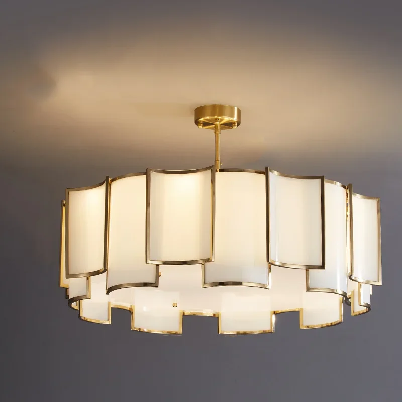 2026 Vintage Large Glass Led Pendant Lamp Home Villa Loft Chandelier Lighting Fixture Big Project Lustre Suspend Luminaries For
