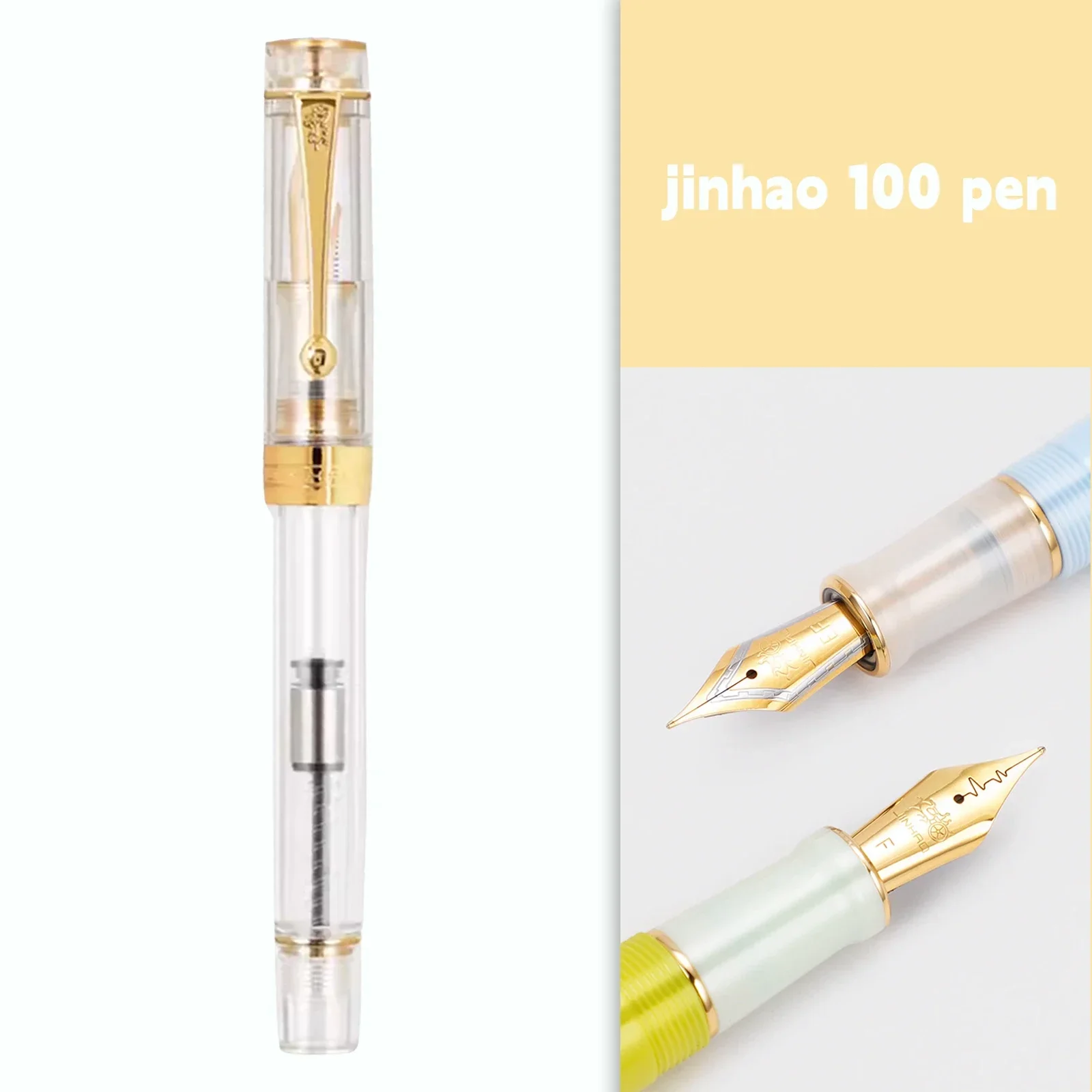 

New Jinhao century 100 fountain pen new color heart beat nib business office calligraphy writing ink pens stationery gift pens