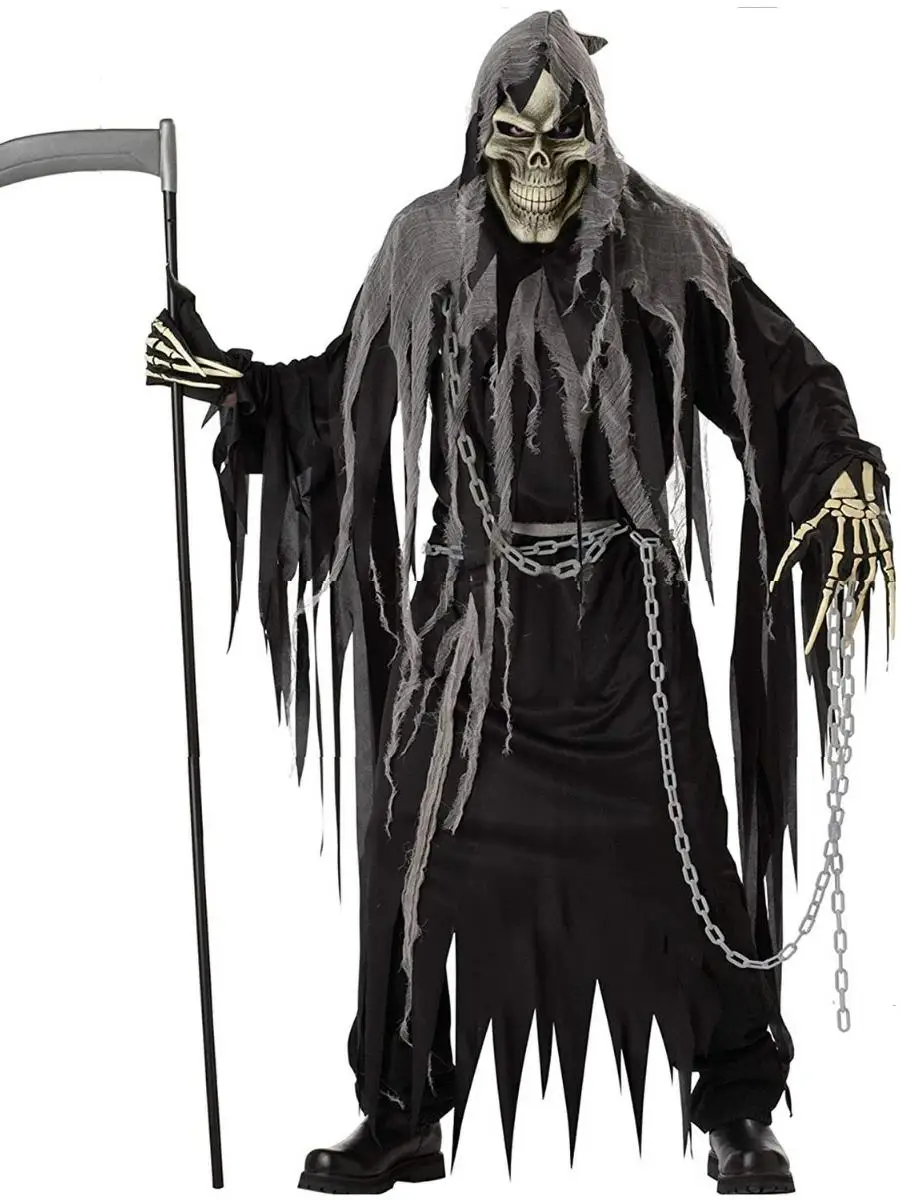زي الهالوين الإرهابي الجديد للبالغين من im Reaper، مجموعة الشتاء من مادة البوليستر