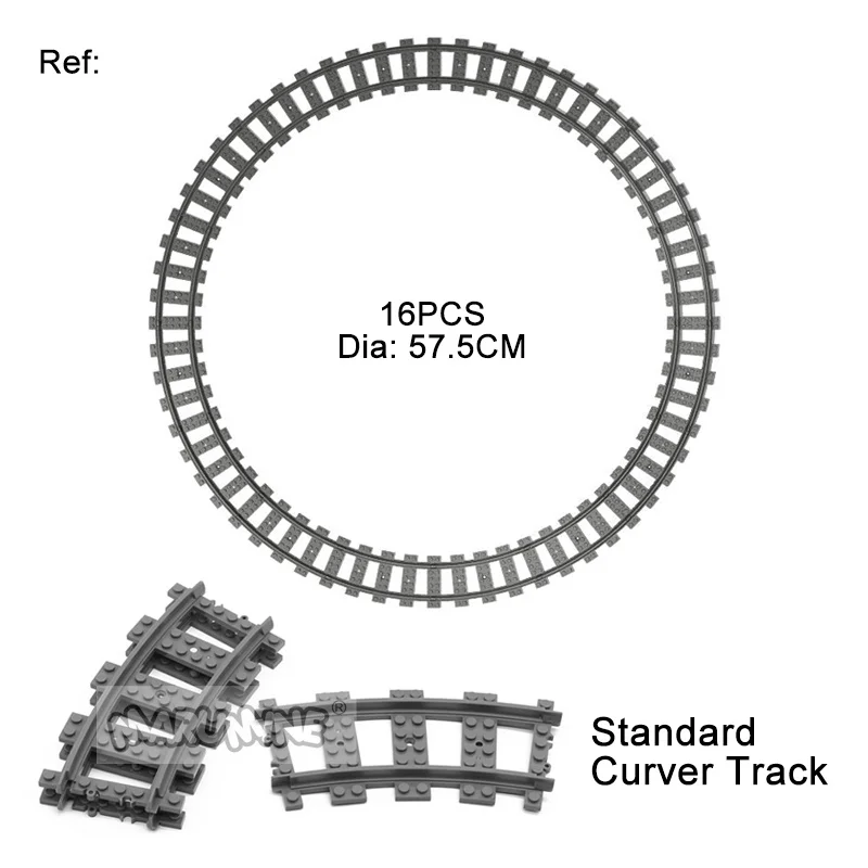 MOC City Bricks Train Flexible Construction Parts Railway Curve Track Building Blocks Model Accessories Compatible with 53401