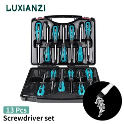 LUXIANZI 13Pcs Multi-functional Screwdriver Set Slotted Phillips With Magnetic Bits For Household Repair Hand Tool Screw Driver