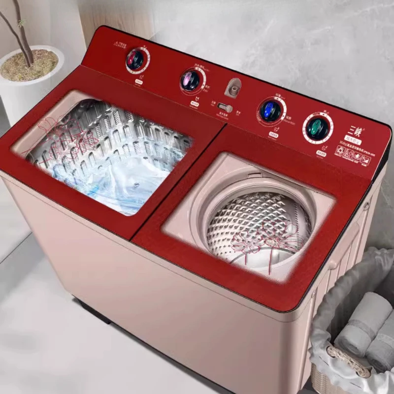 

Полуавтоматическая стиральная машина большой емкости, бытовая старомодная стирка одеяла из нержавеющей стали, двойной ствол, чистая медь