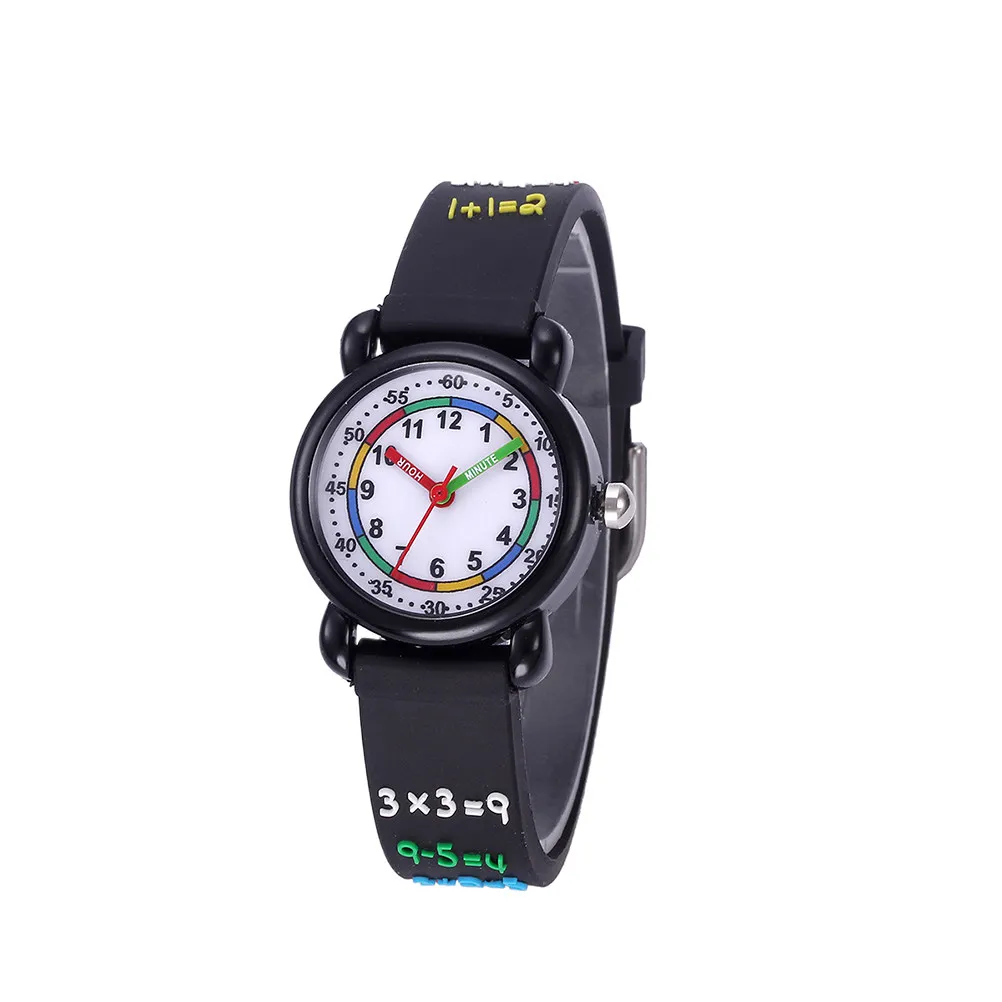 Cartoon 3D Watch Black Waterproof Creative Quartz Watch Accurate Timekeeping Comfortable Strap Accessories