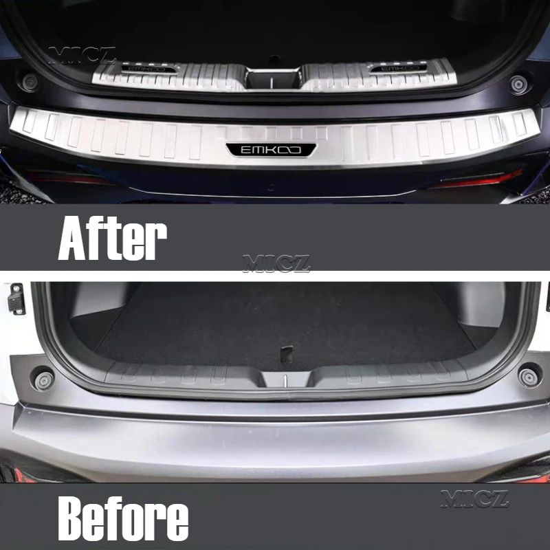 For GAC Trumpchi EMKOO 2023 2024 2025 Car Accessories Stainless Steel Trunk Trim Rear Bumper Protector Door Scuff Plate Sticker
