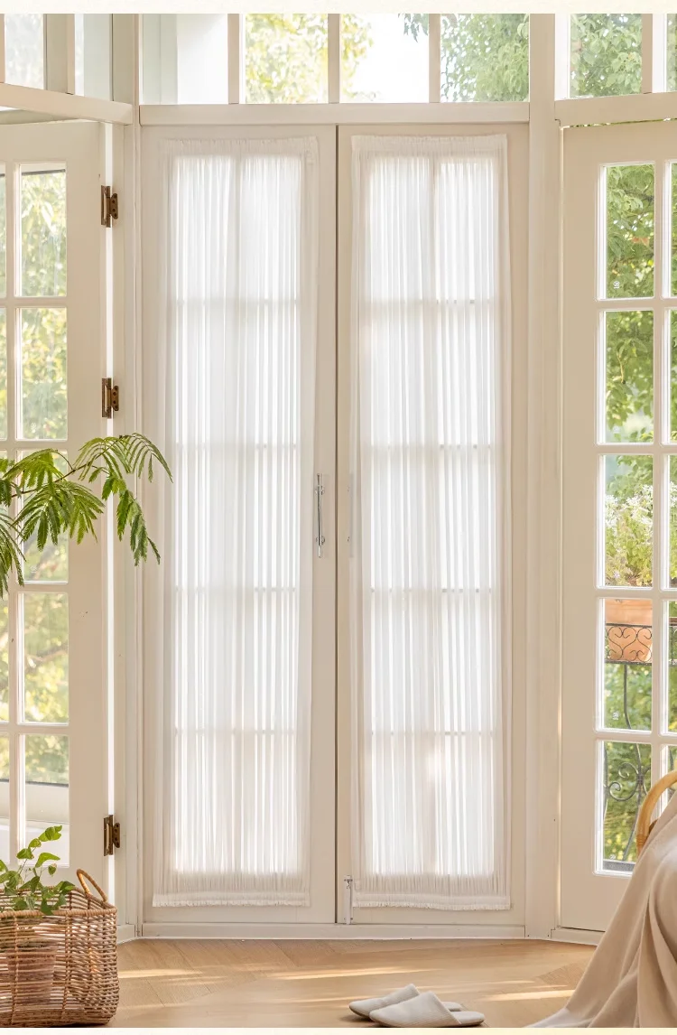 Modern white curtains fixed up and down curtain tulle interior curtains bathroom kitchen short curtains custom size