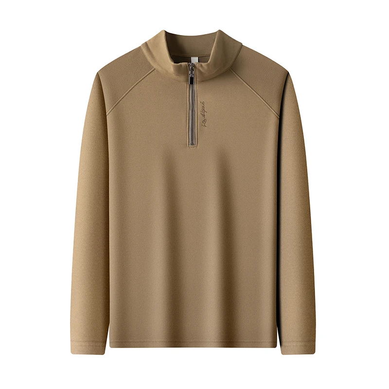 2025 خريف/شتاء جديد نصف قلنسوة بسحاب للرجال عادية دافئة الوقوف طوق مع قاعدة مخملية ألمانية مزدوجة الجوانب #5