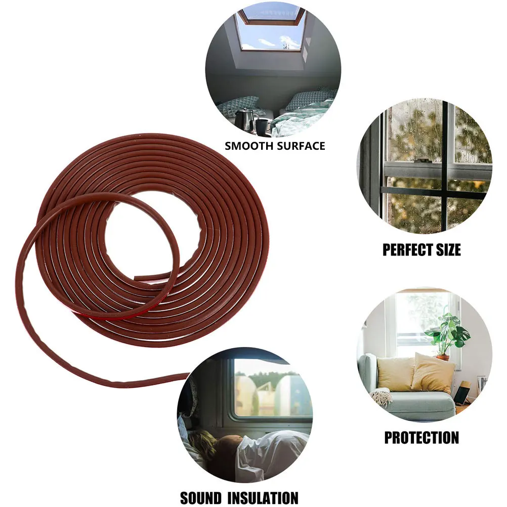 

1 pc Silicone Door Window Sealing Strip D Type Self Adhesive Weather Stripping For Aluminum Frame Insulation Tape