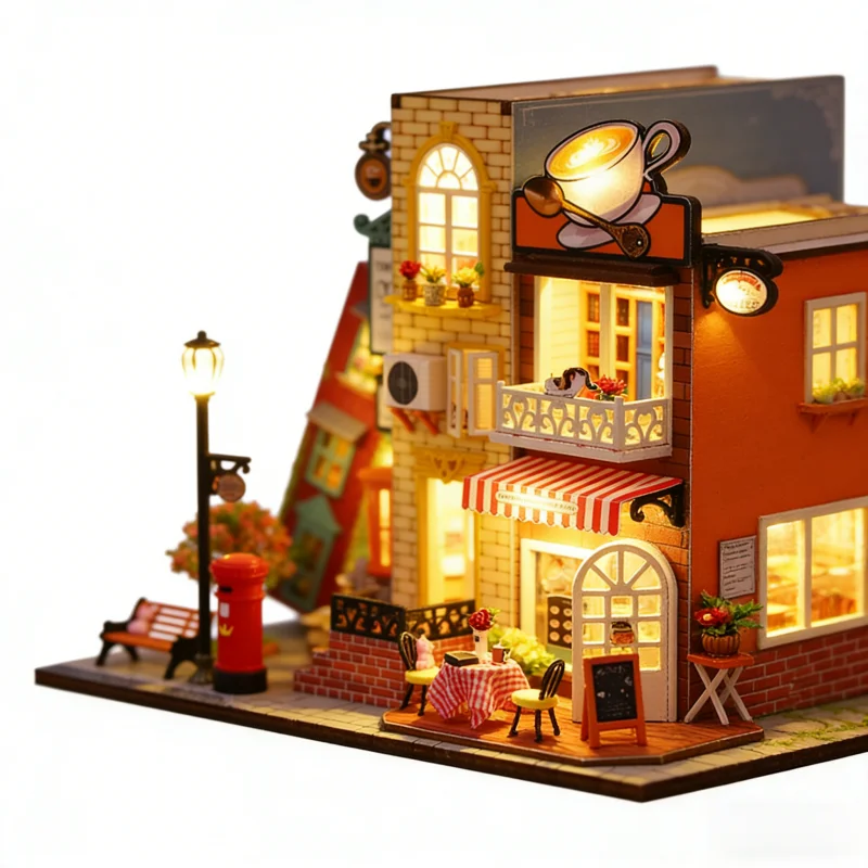 OUZEY ชุดสร้างบ้านจิ๋ว 3 มิติจากไม้ รุ่น Hidden Story Book Nook DIY สำหรับการอ่านที่สมจริง เหมาะสำหรับวัยรุ่น