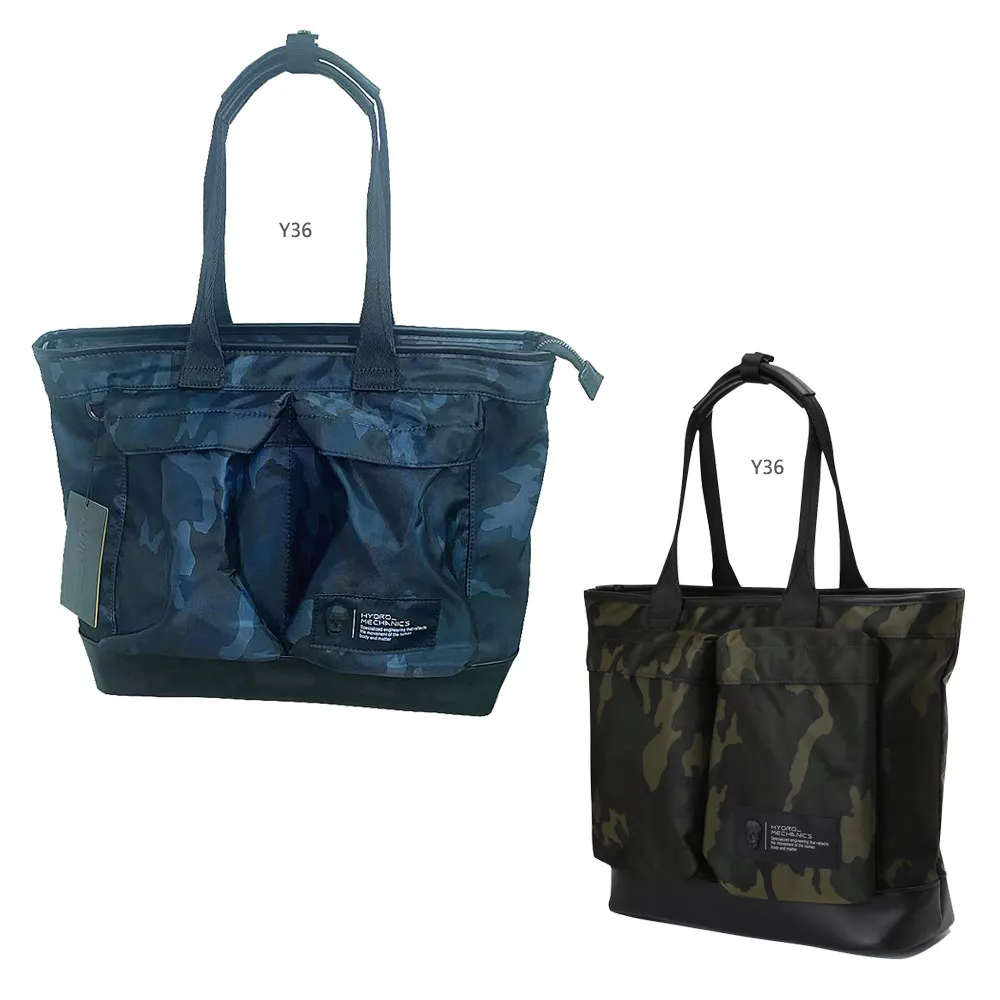 

Golf Shopping Tote Bag Camouflage Print Lightweight Nylon Material Pocket Magnet Lock for Daily Use