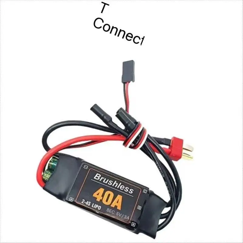 40A ESC 브러시리스 전자 속도 컨트롤러 2-4S, RC FPV 쿼드콥터 고정익 모델 항공기용 5V3A UBEC 포함