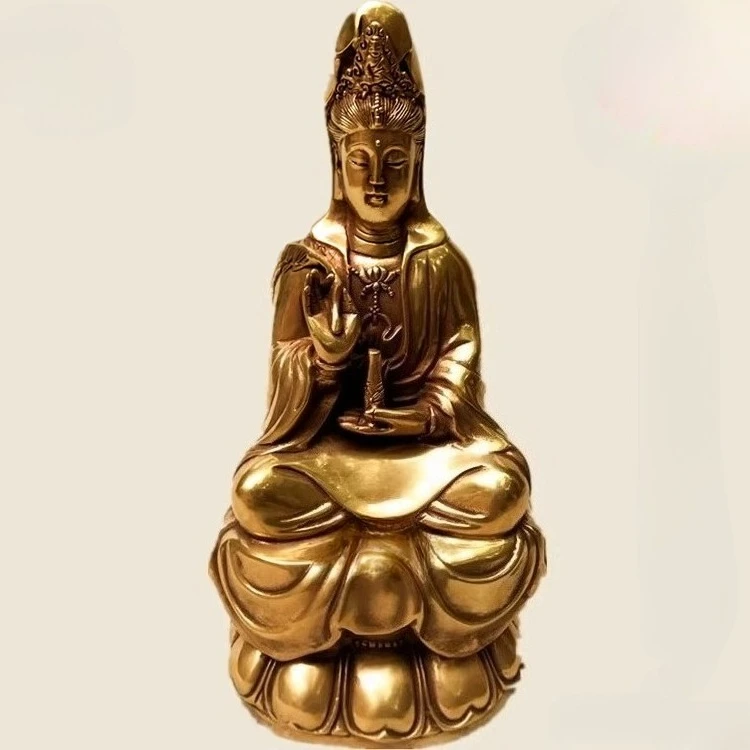 Buddha Copper Home Furnishing Ornaments Dedicated Guanyin Statue Guanshiyin Bodhisattva