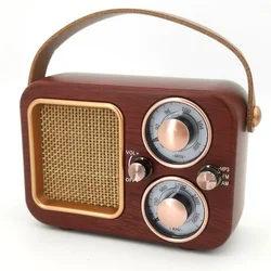 Mini Portable Radio FM AM Retro Bluetooth Speaker Support TF Card U Disk Aux Playback Small Classic Music Player for The Elder