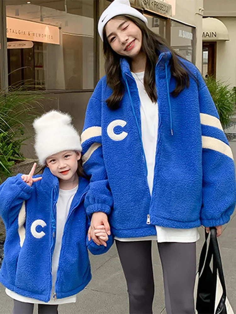 

Parent-child Clothing Mother and Daughter Clothing 2022 New Autumn and Winter Clothing Lamb Fleece Sweater Winter Coat