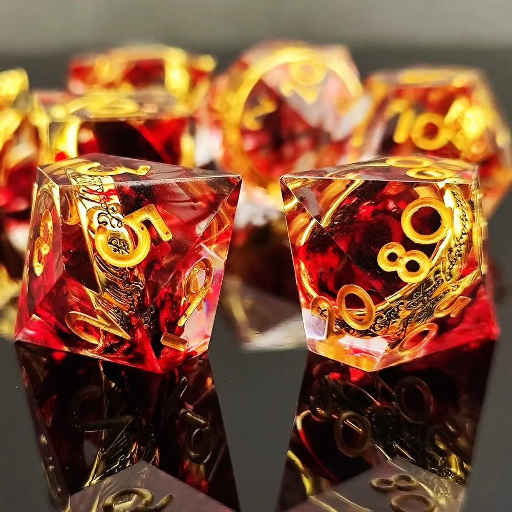 

Creative Resin Fluid Dice Set Blue Green Purple Polyhedral Sharp Corner Dice D4 D6 D8 D10 D12 D20 Liquid Dices Gift