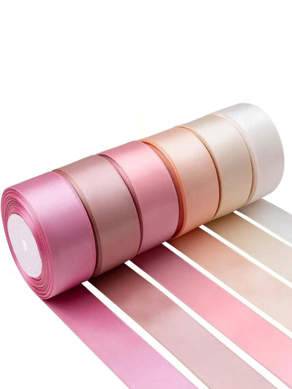 6 Rollen 150 Yards sortiertes einfarbiges Seidenband aus Satin und Satin für Hochzeitseinladungssträuße, Geburtstagsfeier, DIY-Geschenkverpackung – Detail 8