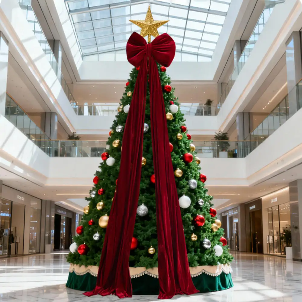 قوس عيد الميلاد المخملي الأحمر الخمري الكبير جدًا لشجرة عيد الميلاد لتزيين غرفة الزفاف والأبواب الأمامية والأنشطة الخارجية