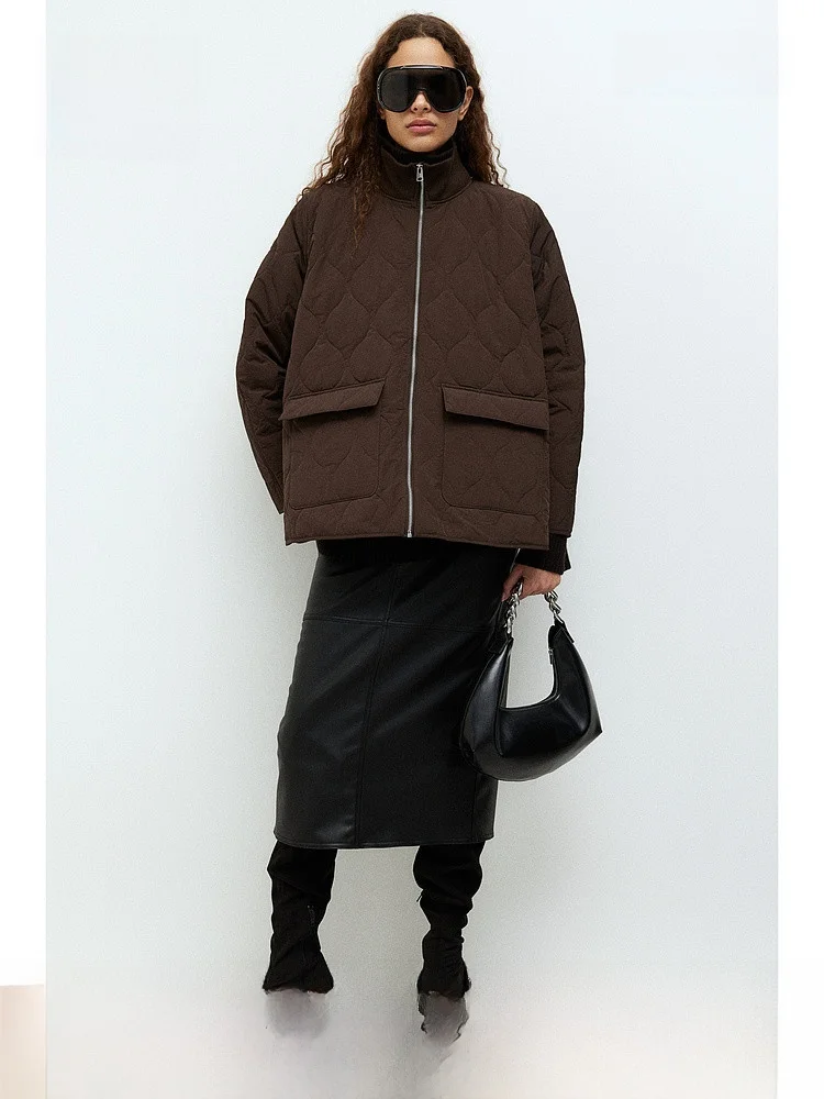 

H&M Women's Cotton Jaet Thin Cotton Casual Oversized Faionable Spring 2025 Long Sve Regular Length Nylon Fiber 00%