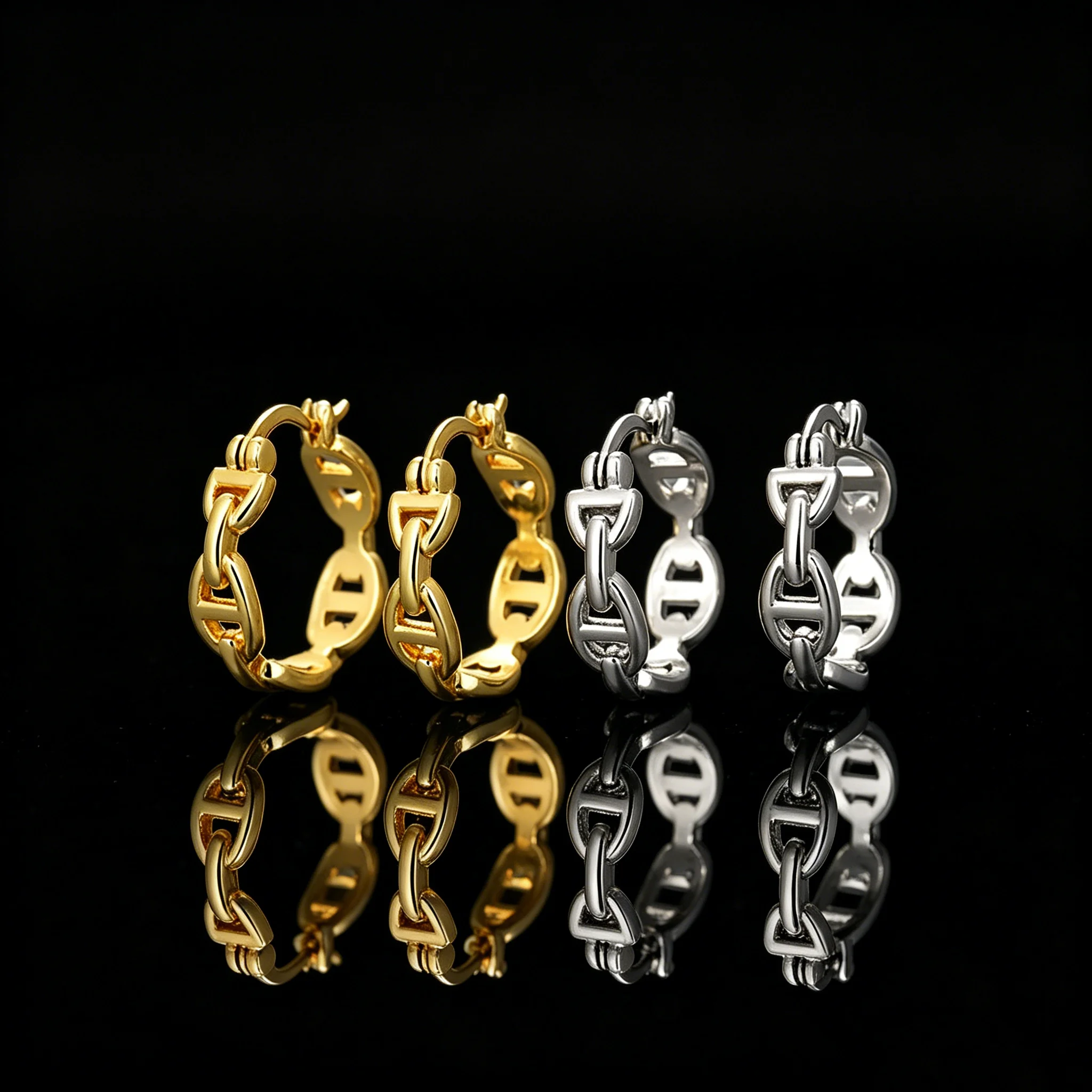 Vintage Hohle Kreis-Ohrclips S925 Silber Tägliche Ohr-Accessoires