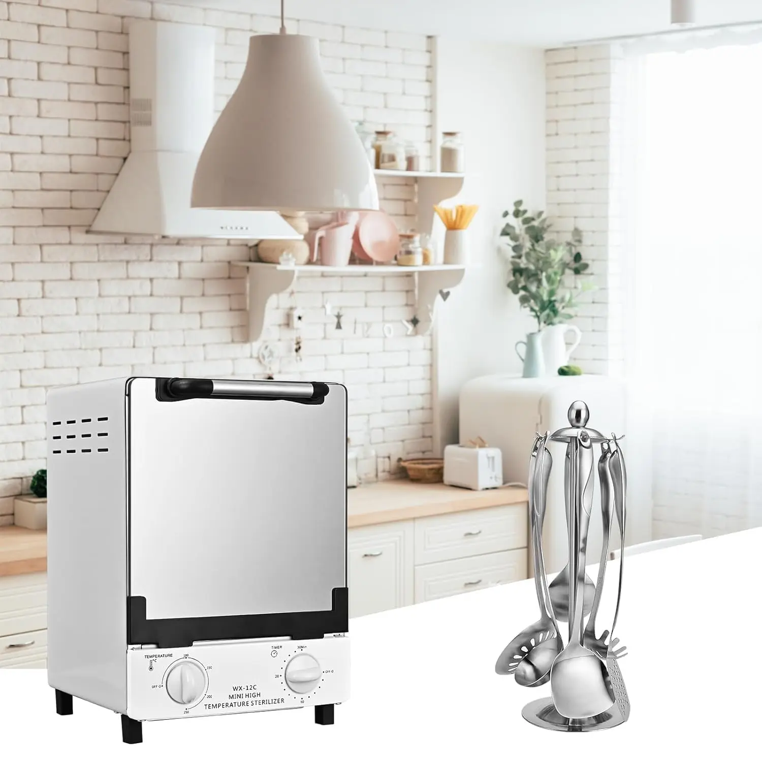 YIKOOLIN 12L Mini High Temp Dry Heat Steriliser Cabinet Adjustable Timer Disinfect Box for Nail Salon Manicure Tattoo Metal Tool
