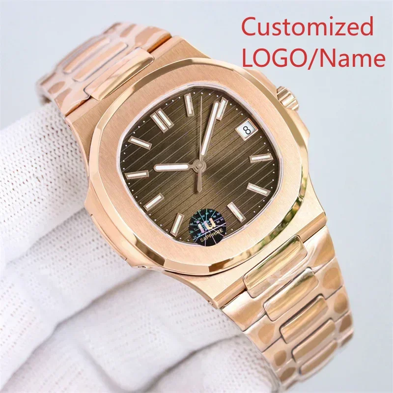 럭셔리 남성용 발광 사파이어 자동 기계식 시계 904L 스테인리스 스틸 비즈니스 로즈 골드 블랙 블루 맞춤형