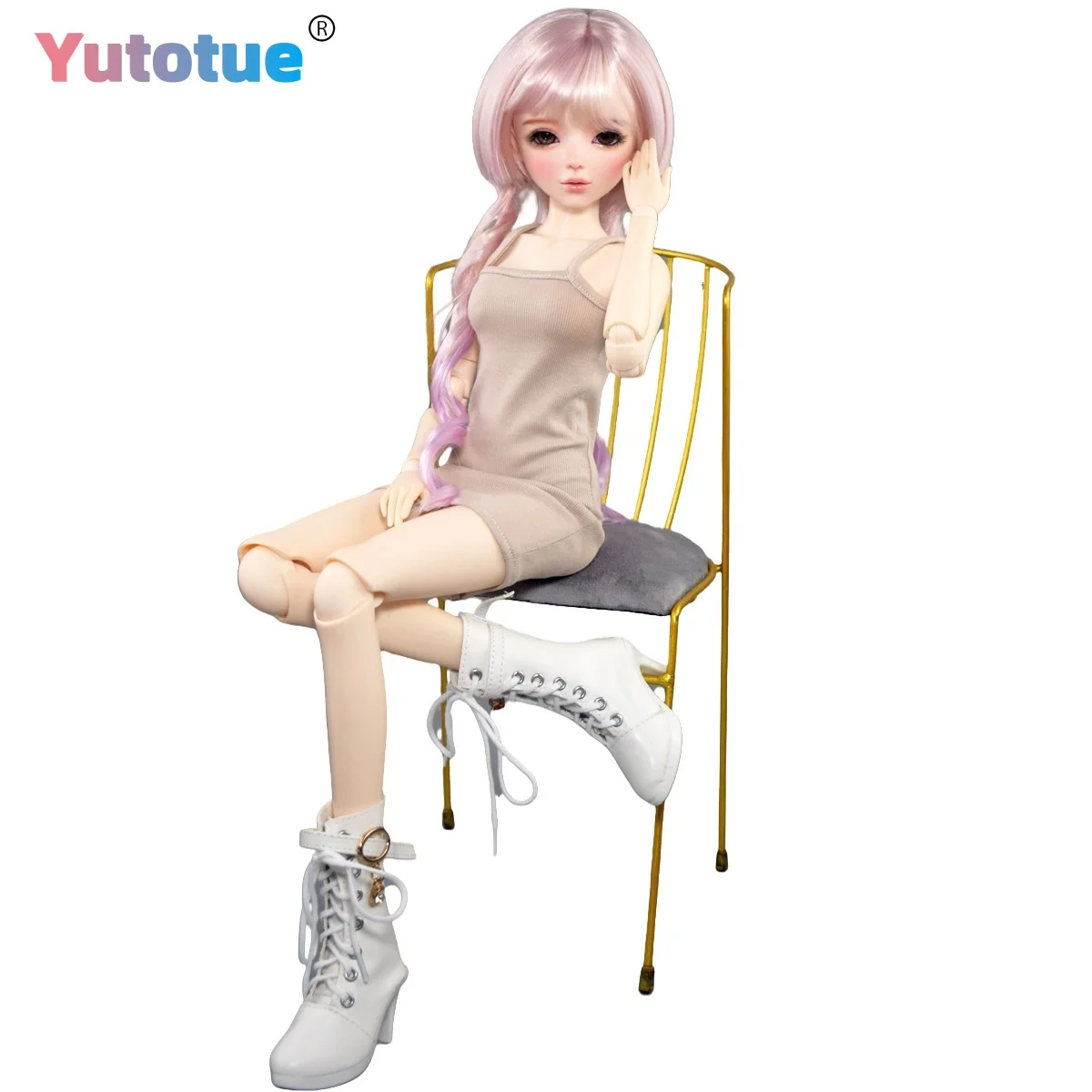 YUTOTUE 56 cm hoogte vrouwelijke pop speelgoed PVC lichaam BJD pop met mode-outfits handbeschilderde make-up levensecht
