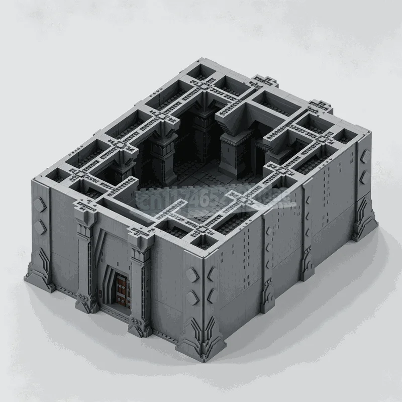 17063 PCS Grand Underground Stone Hall Building Blocks Ancient Fortress Architecture Model DIY Assembly Display Collection Gift