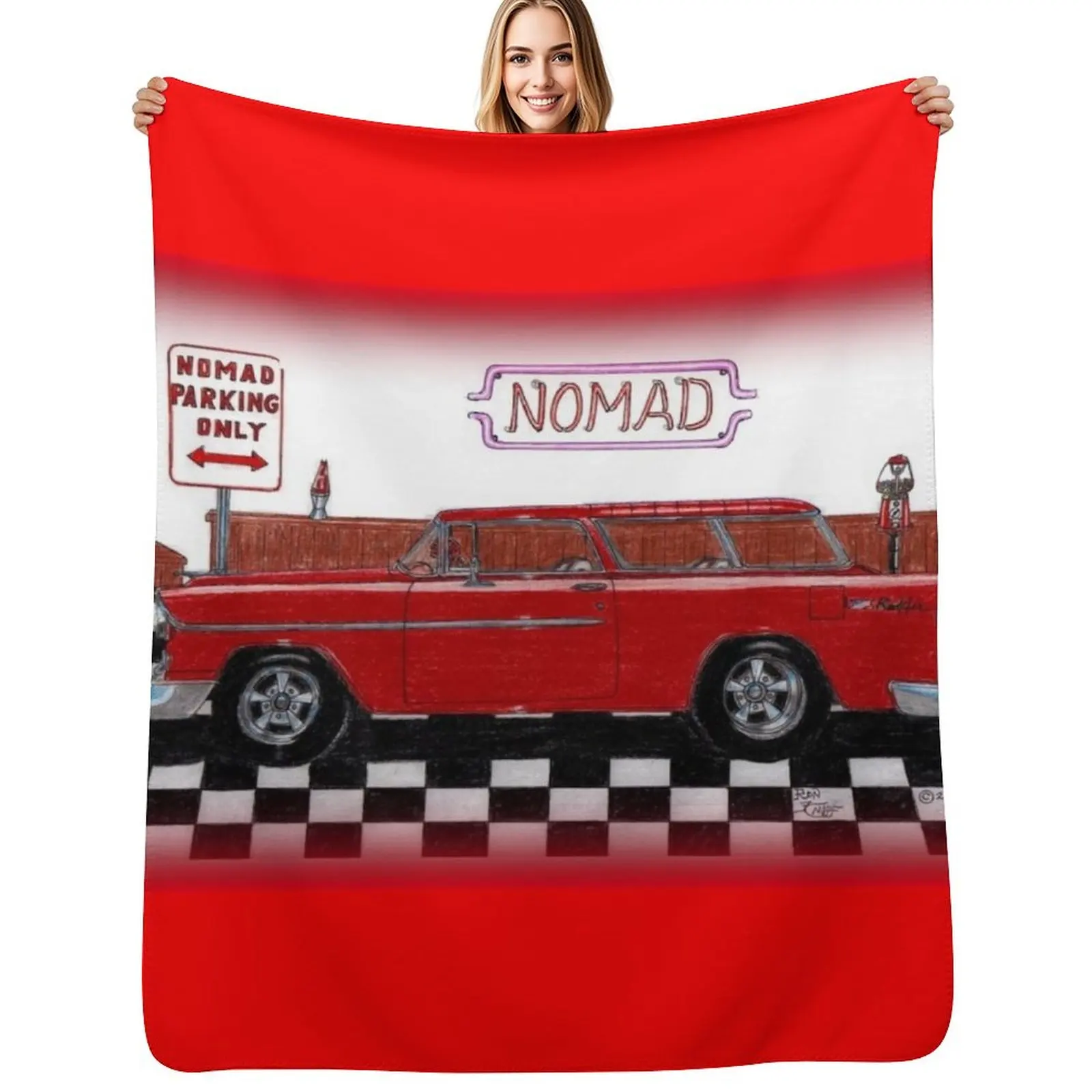 

Hot Rods // Nomad Parking Only Throw Blanket Men's Soft Warm Throw Blanket for Couch