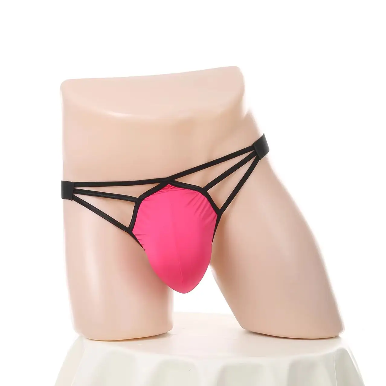 Sexy Men Thongs Penis Pouch Tanga Underwear Ice Silk Bulge Pouch Thong G-String Breathable Low-rise Exotic Lingerie T-Back