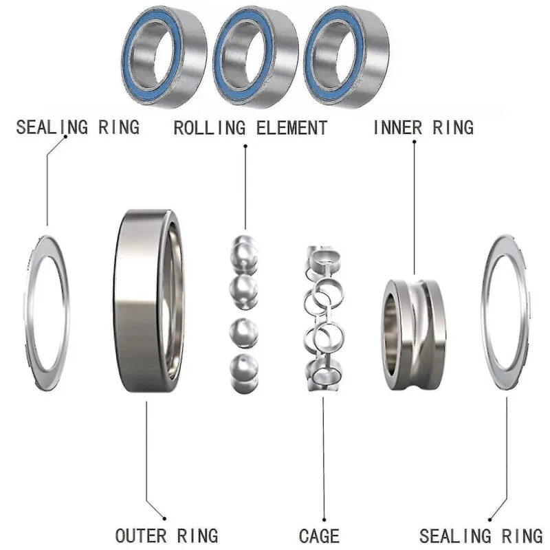 20/50PCS MR85RS MR106 MR115RS MR126-2RS MR148 686 688 6700 6701 Blue Rubber Sealed Miniature Deep Groove Ball Bearings RC Car