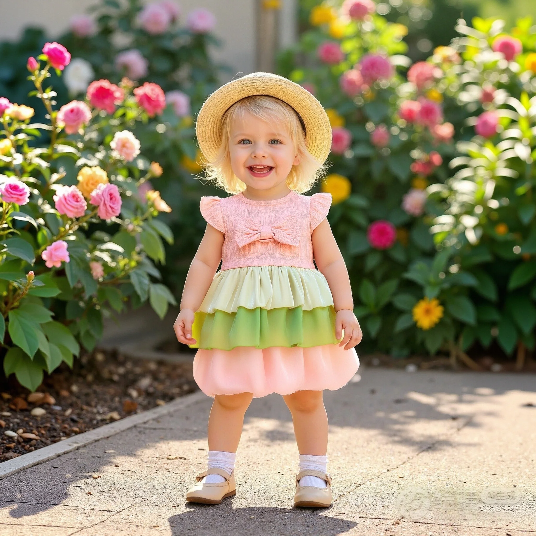 

Sweet Bow Baby Girl Cake Dress, Summer New Cute Little Fly Sleeve Children'S Clothing For Babies Aged 9 Months To 3 Years Old