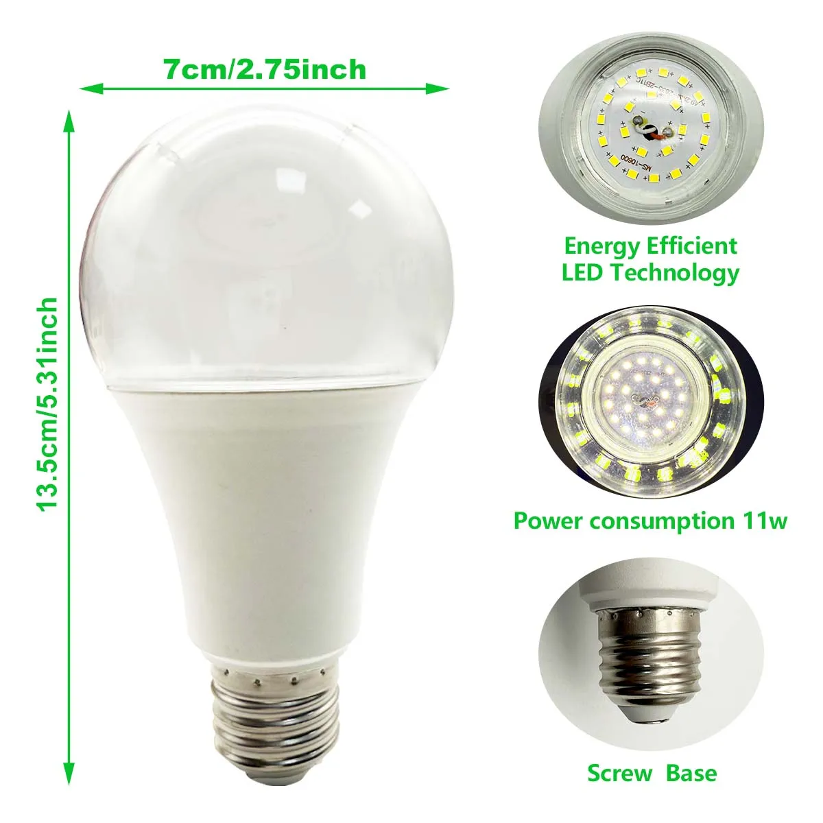 2/4 قطعة LED تنمو ضوء A70 11 واط لمبة ، لمبات إضاءة النباتات الطيف الكامل تنمو لمبة للنباتات الداخلية ، بدء البذور