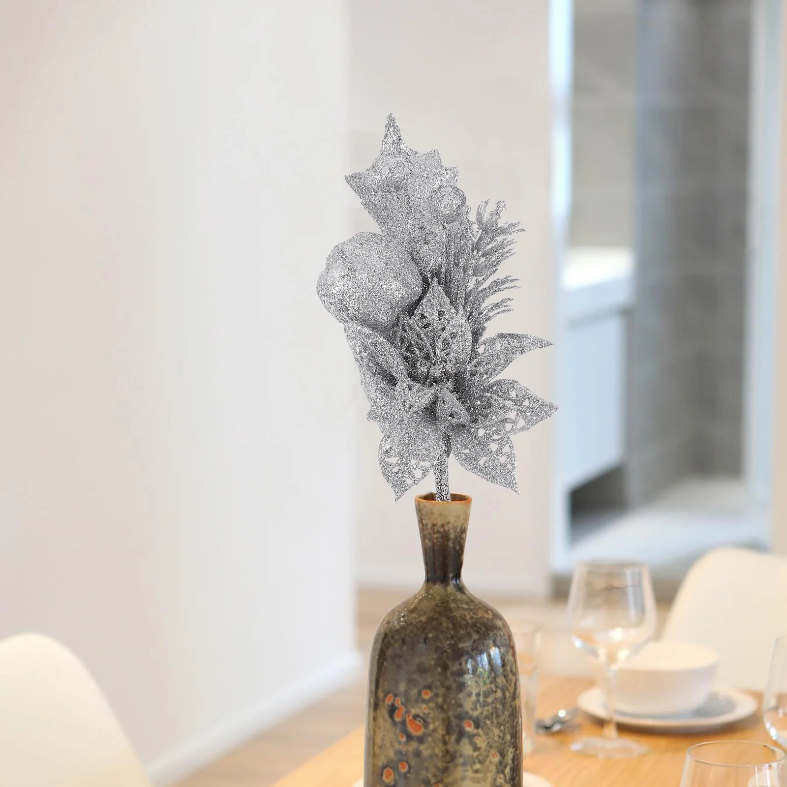 

6 Pcs Christmas Tree Decoration Twig Cutting Artificial Leaves Holiday Decorative Decorations Foam