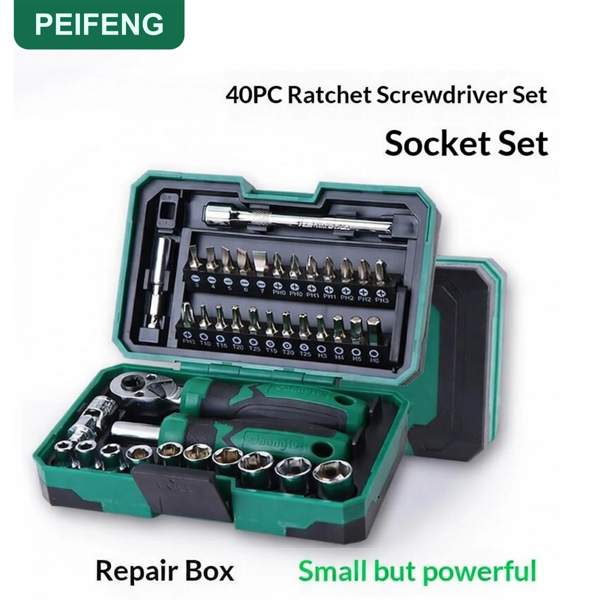 Wholesale 40-Piece High Torque Ratchet Wrench Socket Screwdriver Multi-Function DIY Stainless Steel Tool Set Lithium Screwdriver