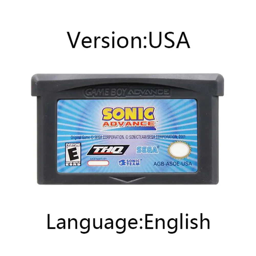 New Sonic GBA 32-bit Electronic Game Card Ink Cartridge As A birthday The Hedgehog Genesis Multi-language Gift For Boys