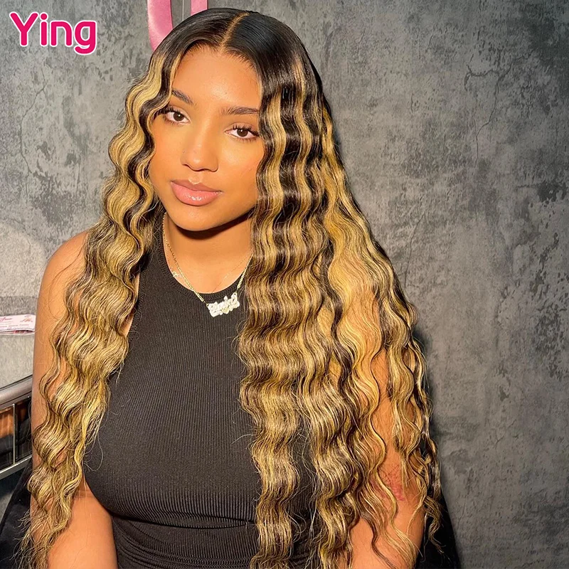 

Ying Brazilian Remy Deep Wave 4/27 Highlight 13x4 Lace Front Wig PrePlucked With Baby Hair 13x6 Lace Front Wig 200% 5x5 Lace Wig