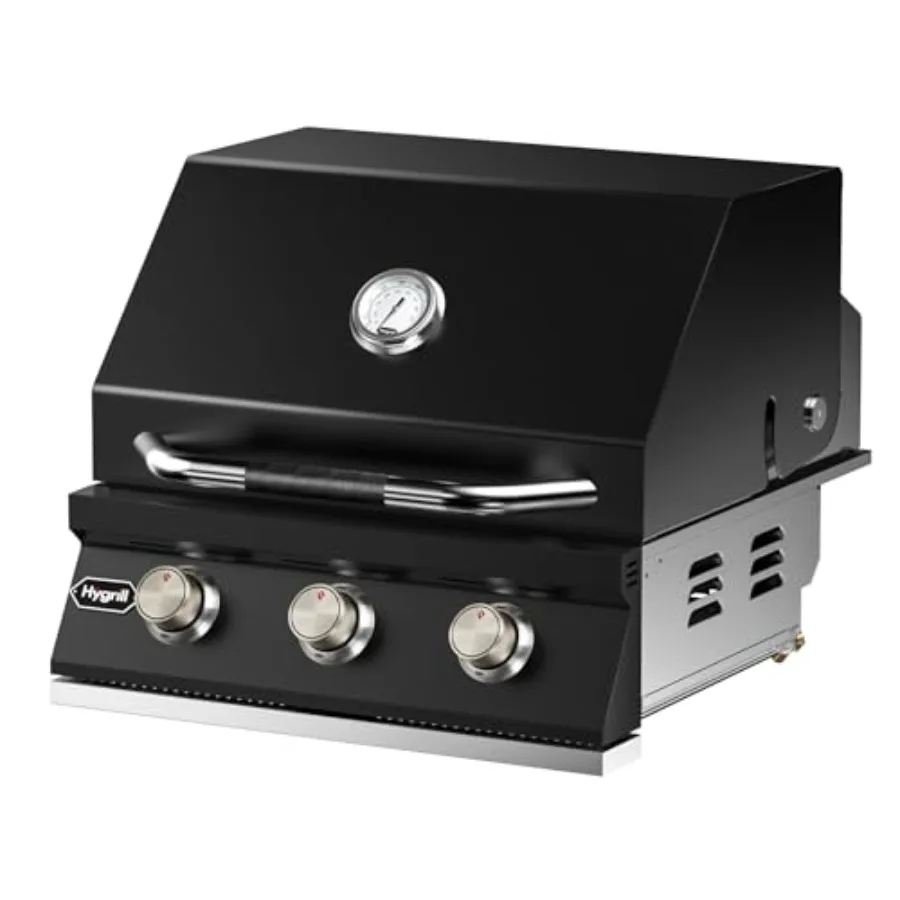 

Гриль Hygrill STD Series Heavy Duty с 3 горелками, встраиваемый, для жидкого пропана, из нержавеющей стали, для уличной кухни, черный цвет.