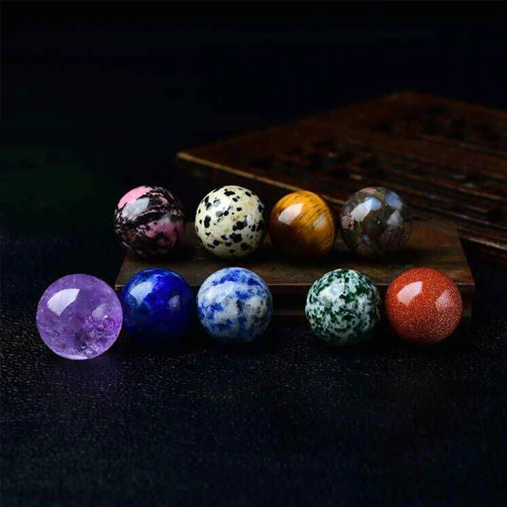 Dia 20mm Yellow Green Red Stone Ball Natural Purple Pink White Crystal Ball Craft Home Decoration DIY Loose Ball Decoration Gift