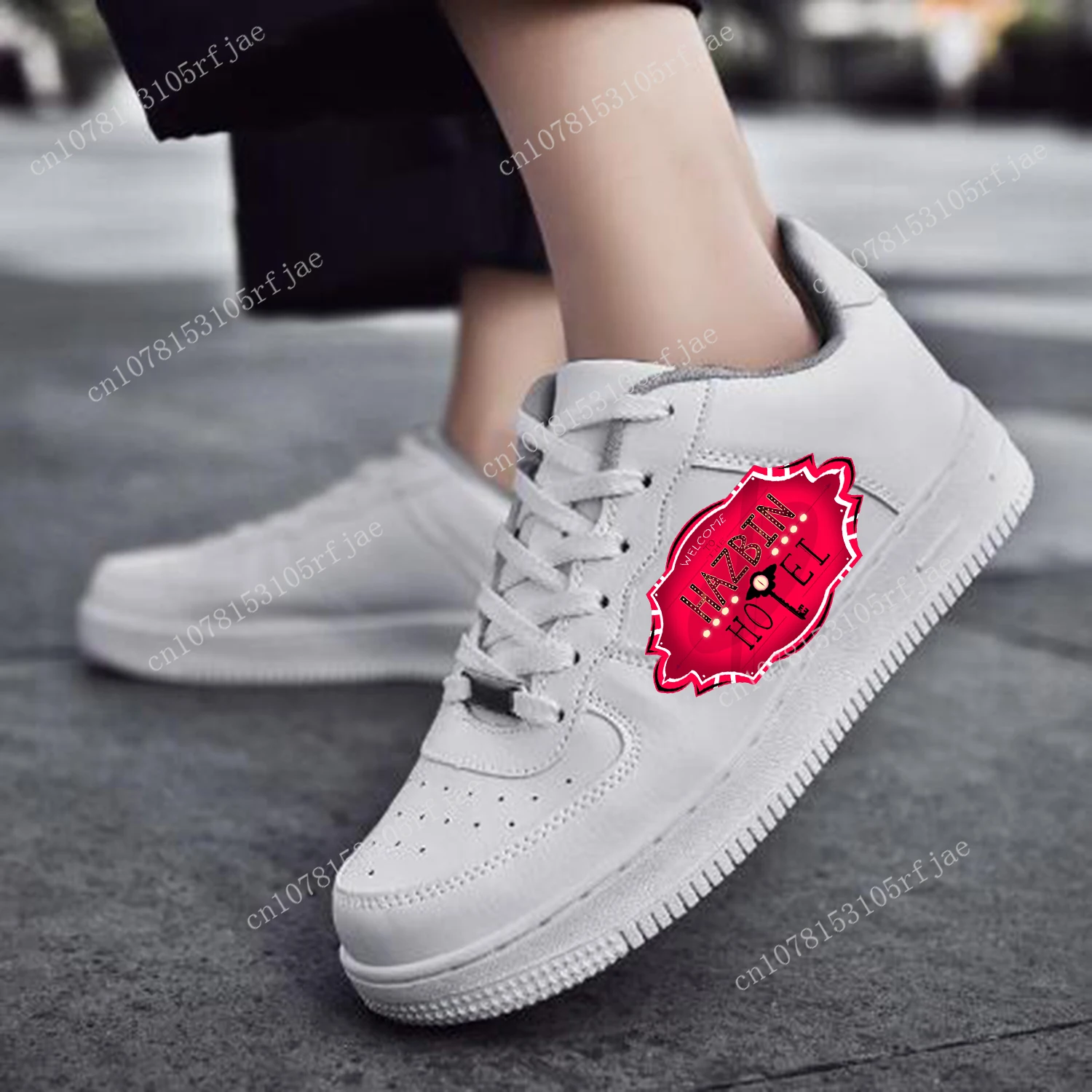 Cartoon H-Hazbin Hotel Af Basketball Herren Damen Sport Laufen hochwertige Wohnungen Force Sneakers Schnür Mesh maßge schneiderte Schuh