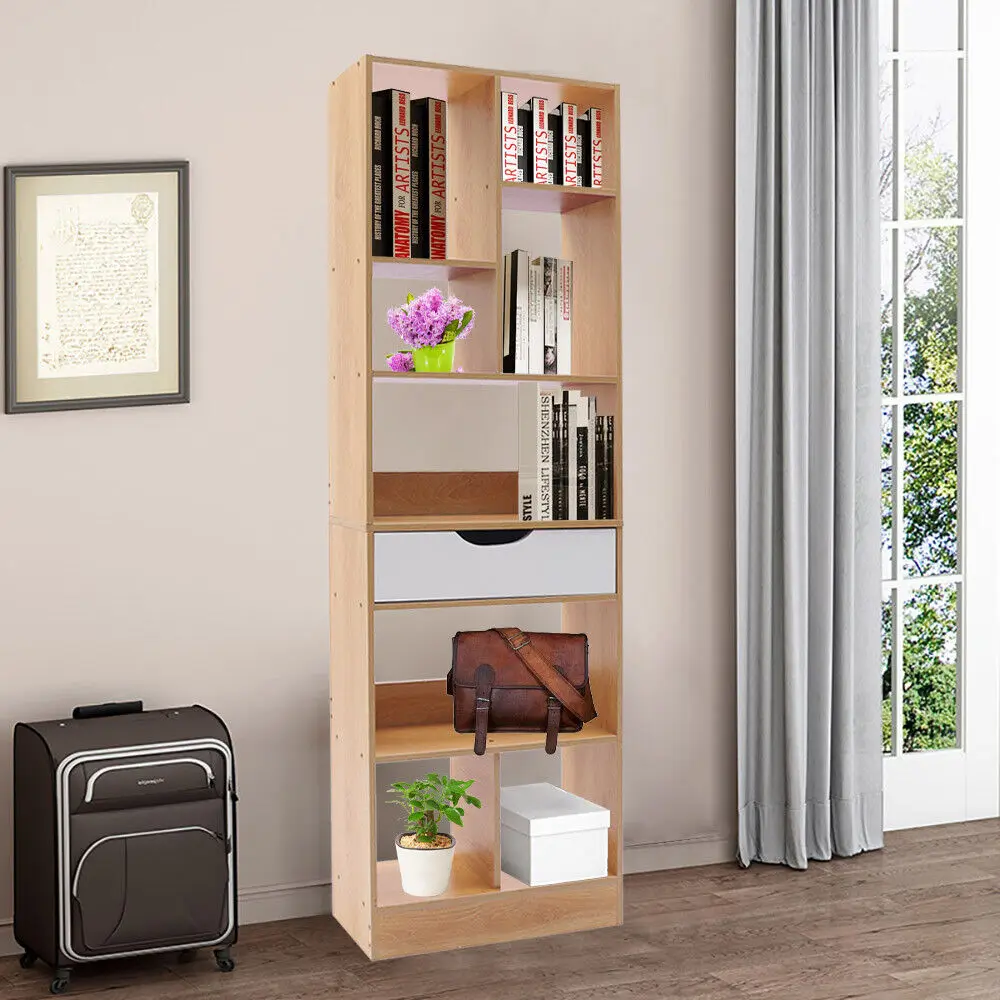 Wood Storage Organizer Bookcase 8 Shelves Cube Home Office Display Bookshelf NEW