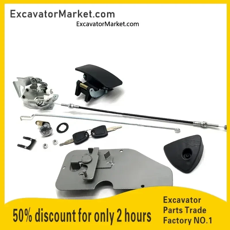 For excavator Hitachi ZAX130 200 330 360-5A-5G cab door lock assembly handle lock block lock cylinder key excavator Spare