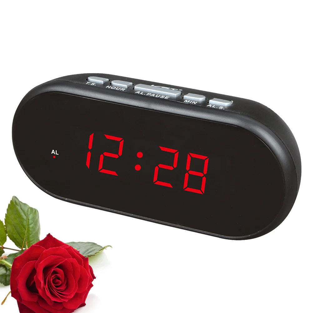 USB Creative LED Alarm Clock Plastic Clock Multi-Function Digital Alarm Clock for Home School (Red) Plastic Alarm Clock