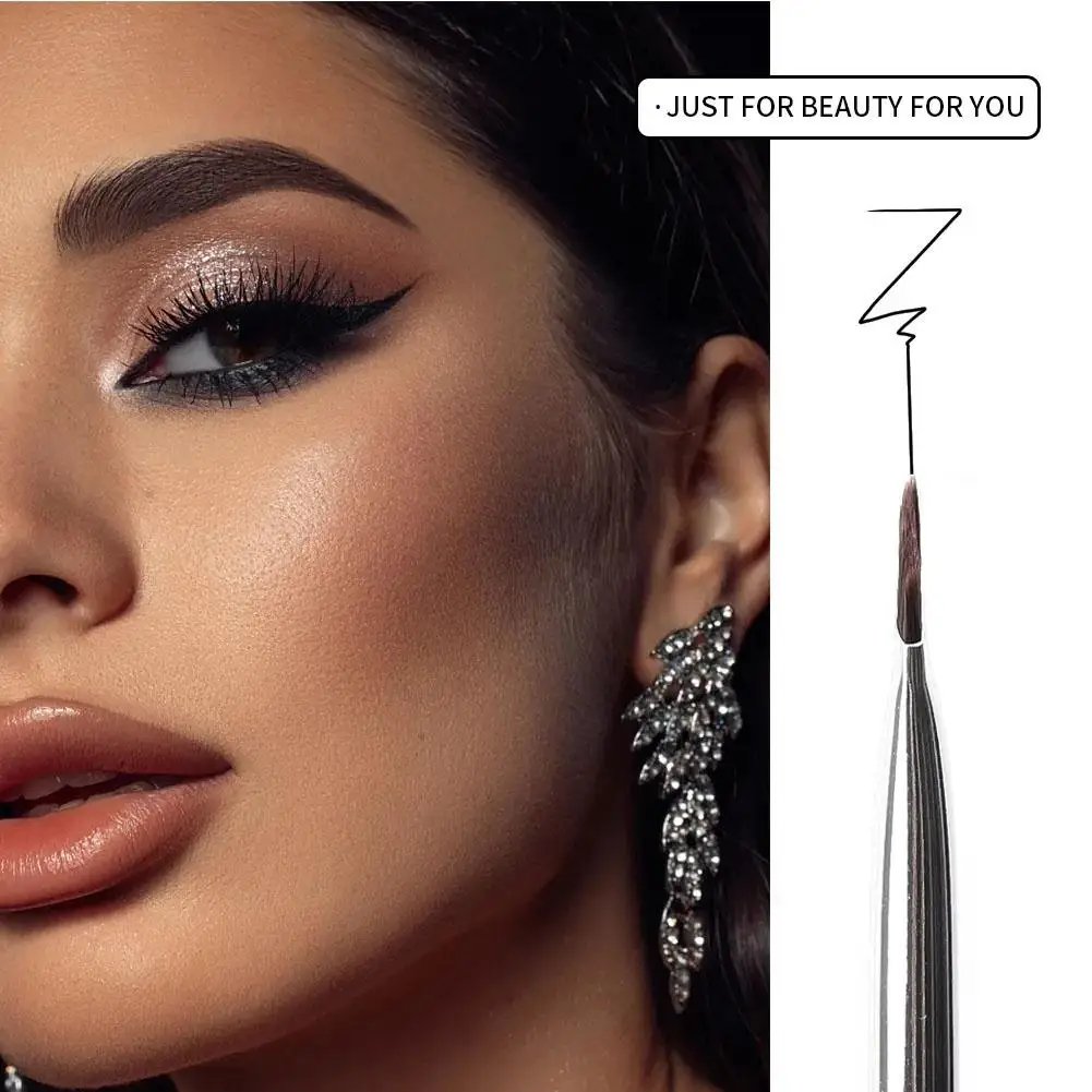 Aggiornamento pennello per Eyeliner Ultra sottile angolo Fine sopracciglio piatto matita per trucco precisa pennello per sopracciglia pennello per dettagli luogo D5E2