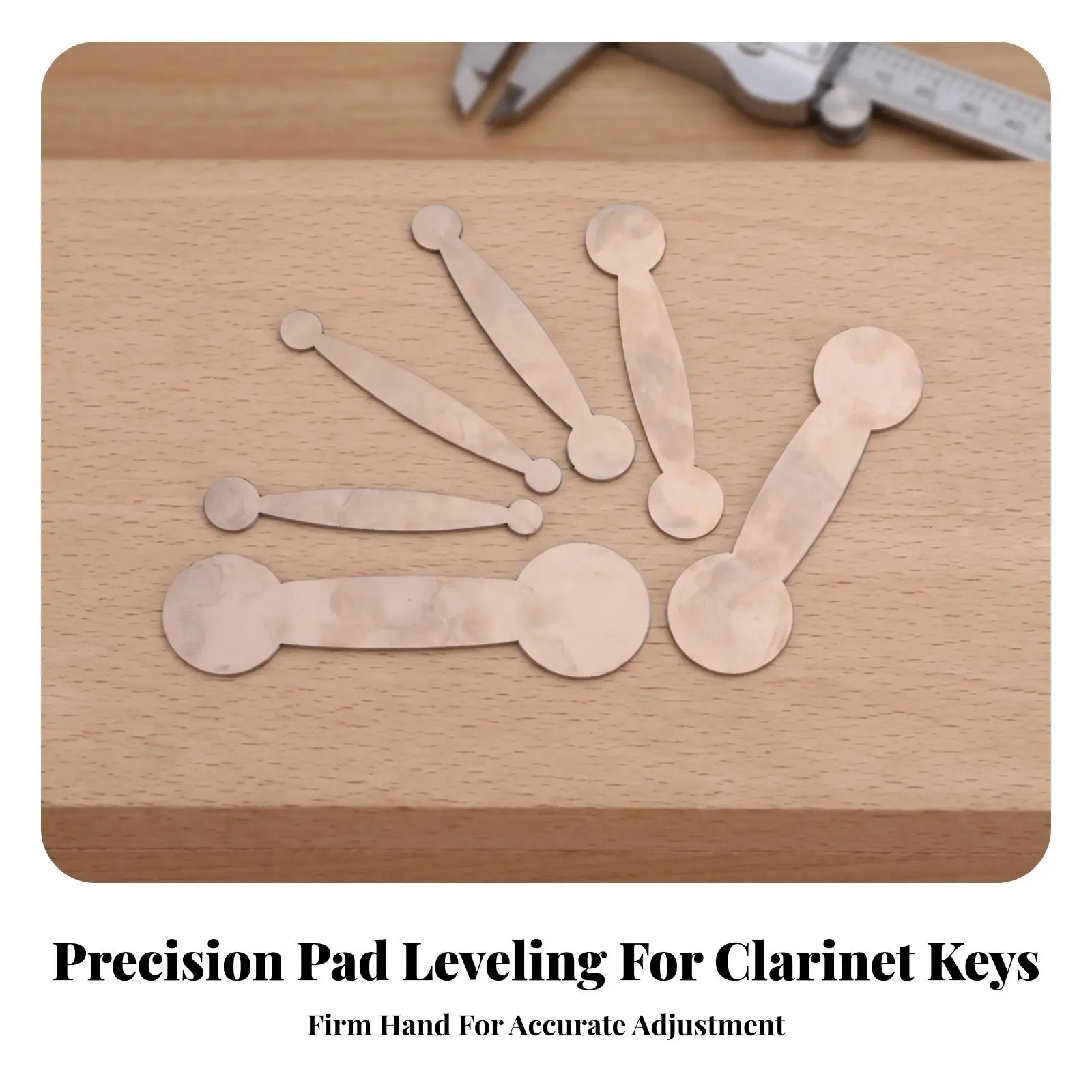 6 Pieces Clarinet Adjustment Pad Tool | Metal Construction, Flat Elongated Strip Shape, Clarinet Pad Tool