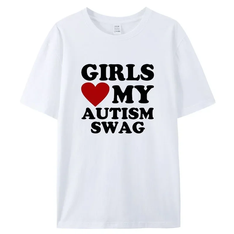 Love My Autism Swag Funny Autistic Boy women Awareness T Shirts Graphic Streetwear Short Sleeve women Ideas T-shirt Men