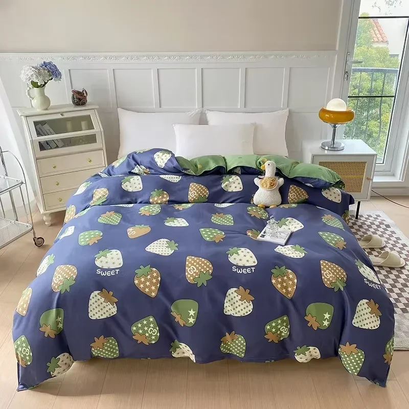 1pc 100% Pure Cotton Duvet Cover Queen/King Size Striped Quilt Cover for Double Bed housse de couette Single Bed Cover for Kids