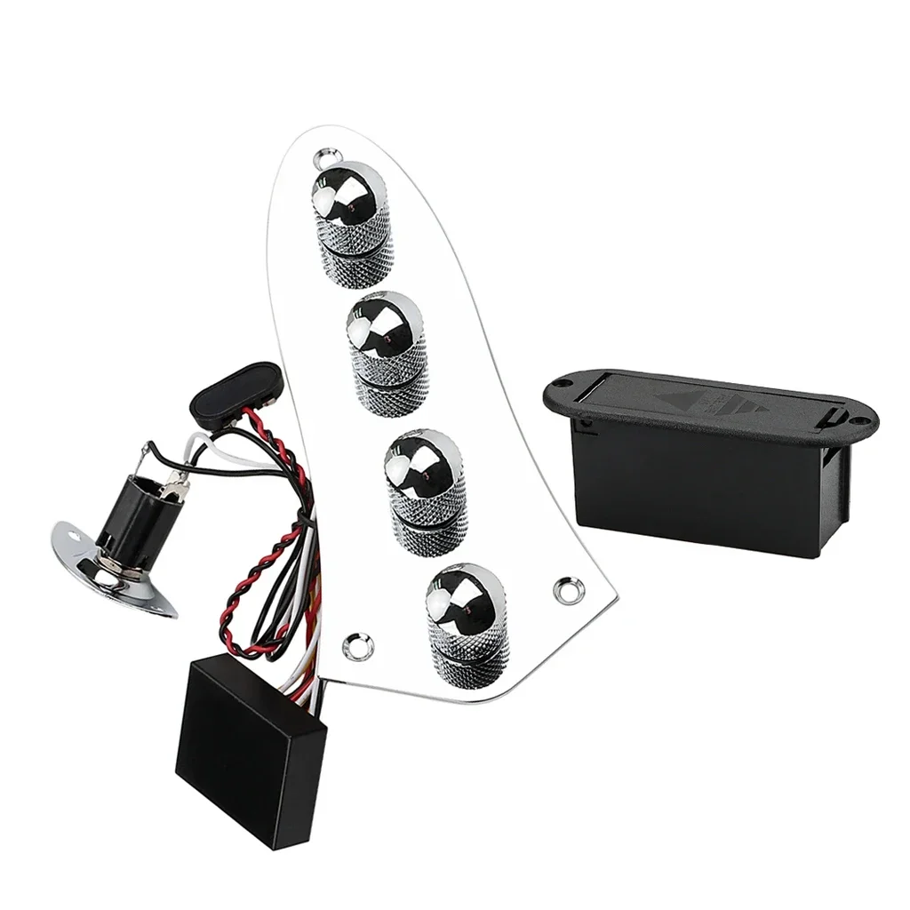 

1PC Gold/Black Prewired Bass Guitar Preamp Control Plate with Wiring Harness - Easy Install Kit