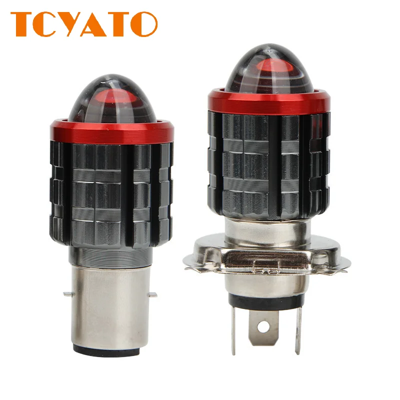 H4 led motocicleta h6 led moto farol da motocicleta branco amarelo lâmpadas lente alto baixo feixe lâmpada moto scooter