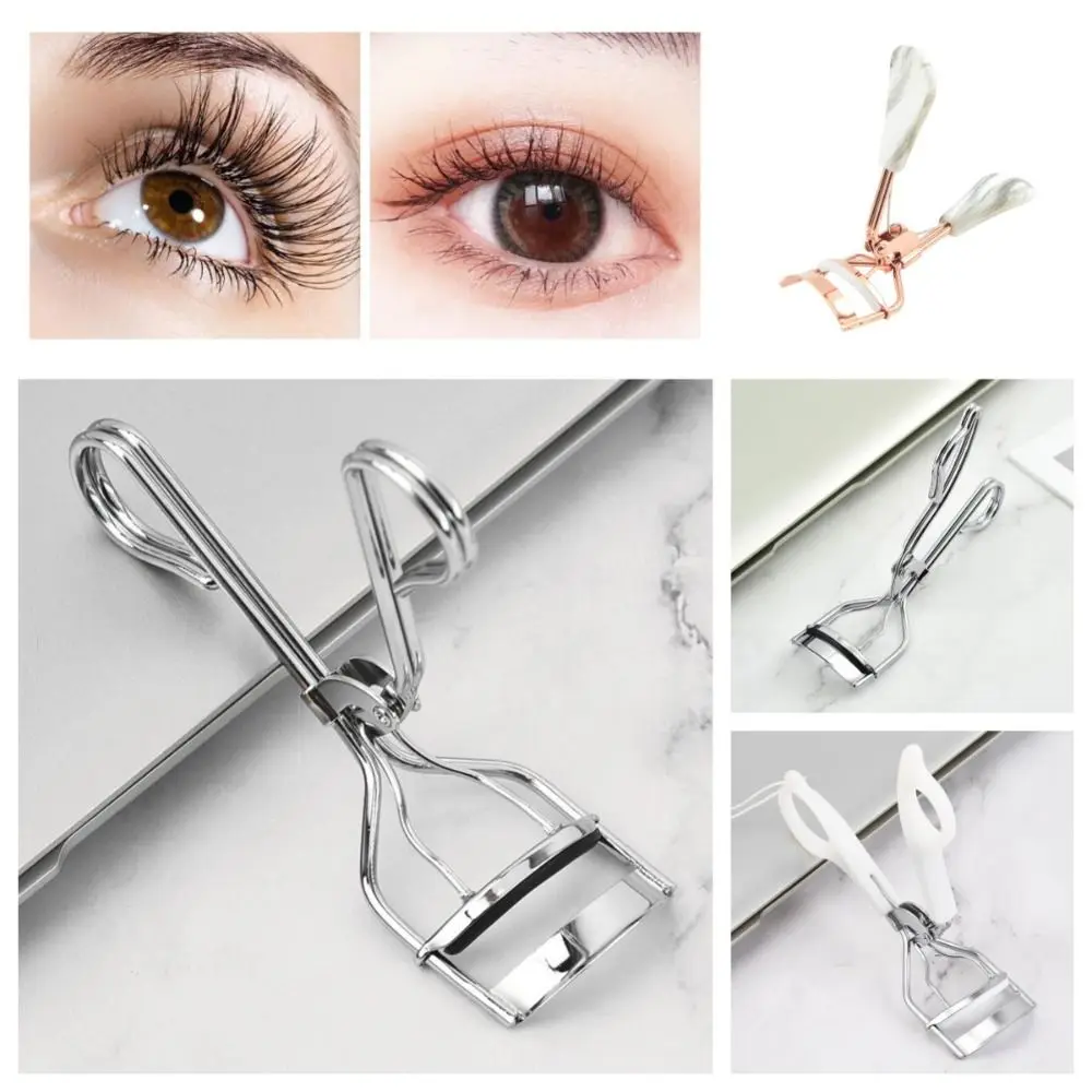 

Stainless Steel Press Type Eyelash Curler Ergonomic Handle Eyelash Lift Lashes Curling Clip Smooth Opening Wide Angle