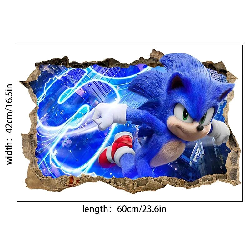 4 gaya Sonic stiker dekorasi kamar anak-anak landak karakter kartun Anime gambar stiker tahan air mobil grosir