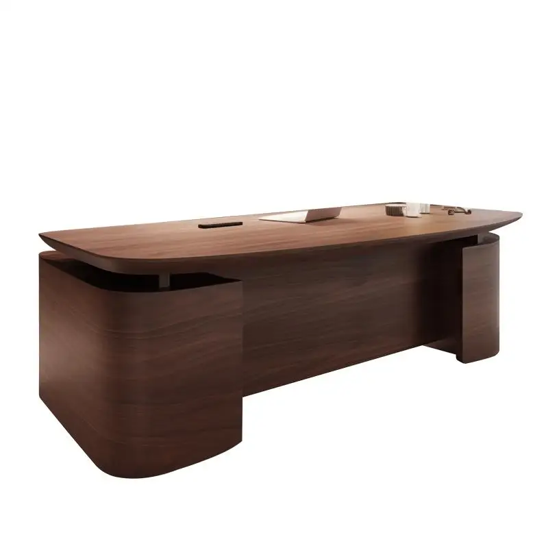 

Solid wood desk premium black walnut office president desk